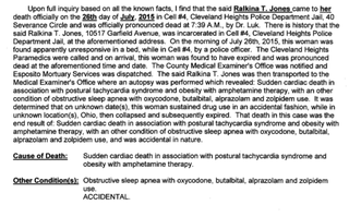 Illustration for article titled Autopsy Rules Death of Ralkina Jones, Who Died in Cleveland Heights Jail Cell, Accidental